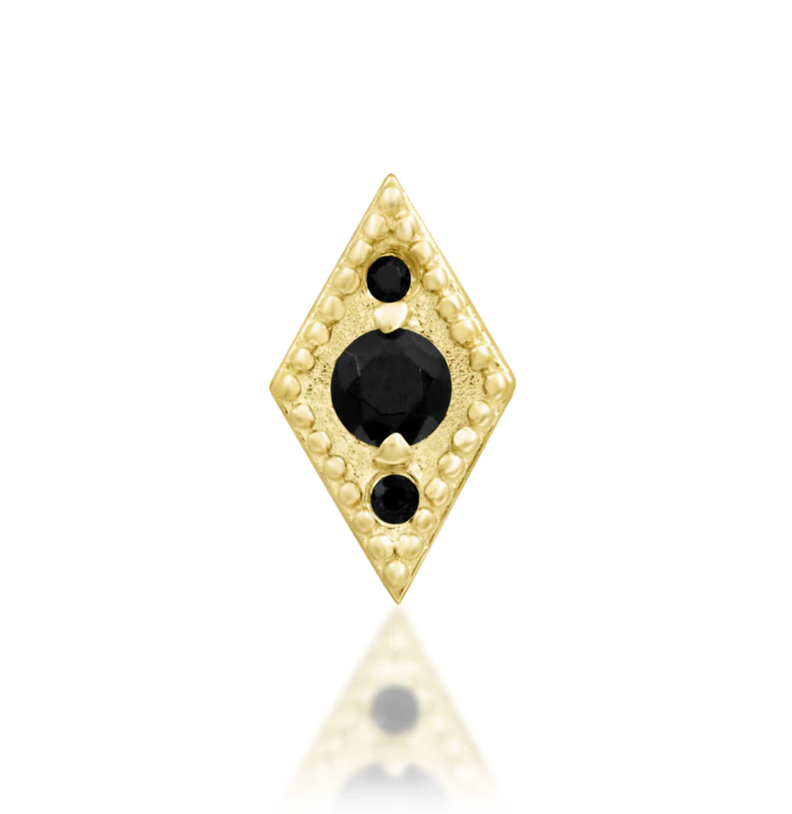 Junipurr Jewellery 14kt Gold Isadora - Black Isadora Threadless Attachment Conch Earring
