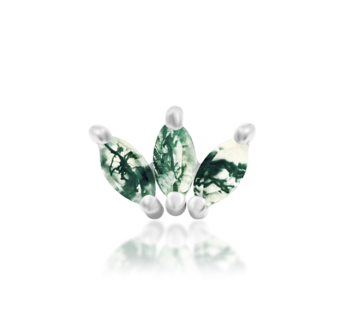 Junipurr Jewellery Moss Marquise Fan 14kt Gold Threadless Helix Attachment Earring