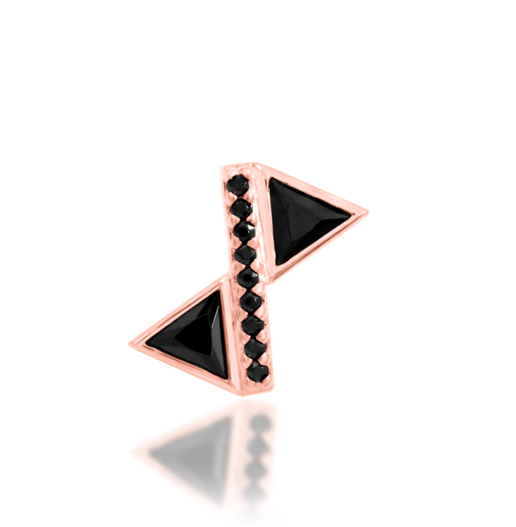 Junipurr Jewellery Bethy - Black CZ 14kt Gold Threadless Attachment Helix Earring
