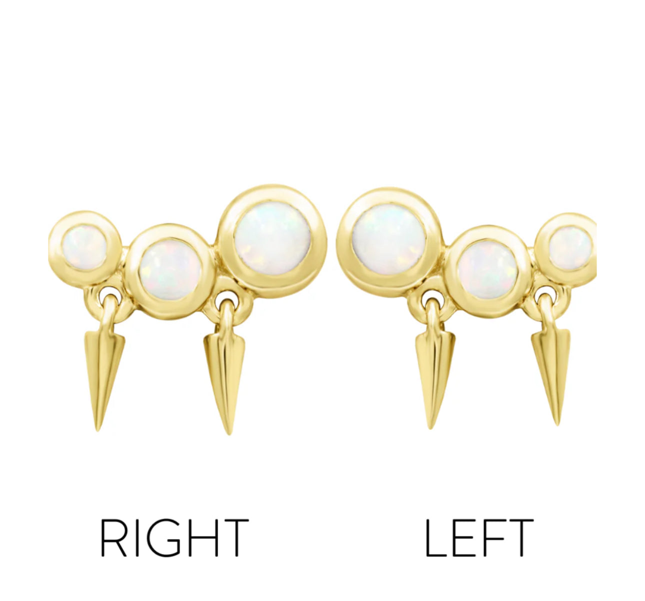 Junipurr Jewellery Blake 14kt Gold Opal Threadless Attachment Helix Dangle Earring