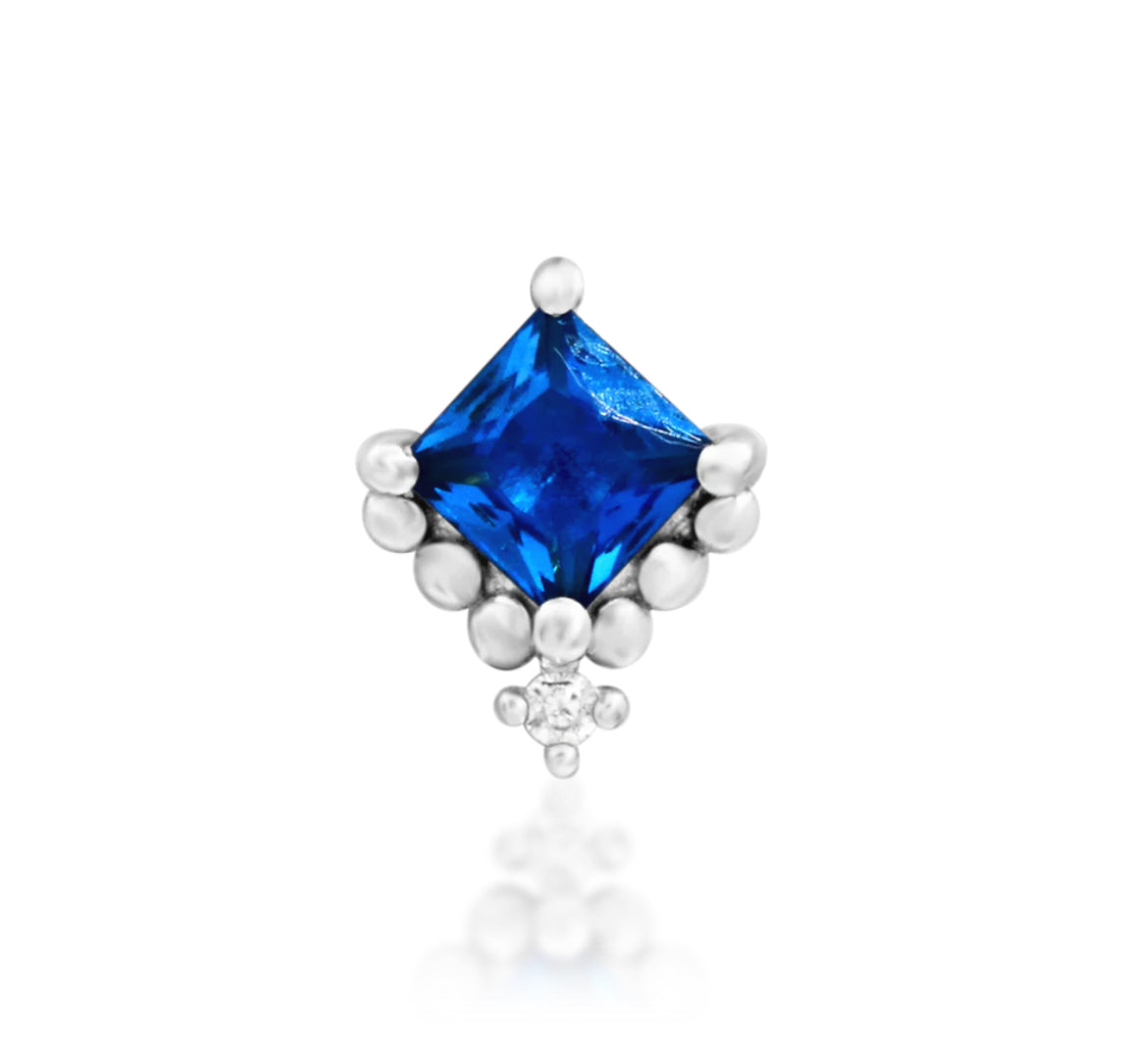 Junipurr Jewellery 14kt Gold Hesper Blue beaded Threadless Attachment Conch Earring