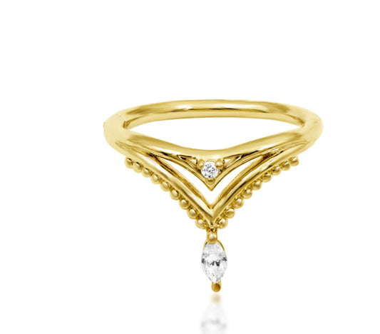 Junipurr Jewellery Reina 14kt Gold CZ Conch Hinge Ring