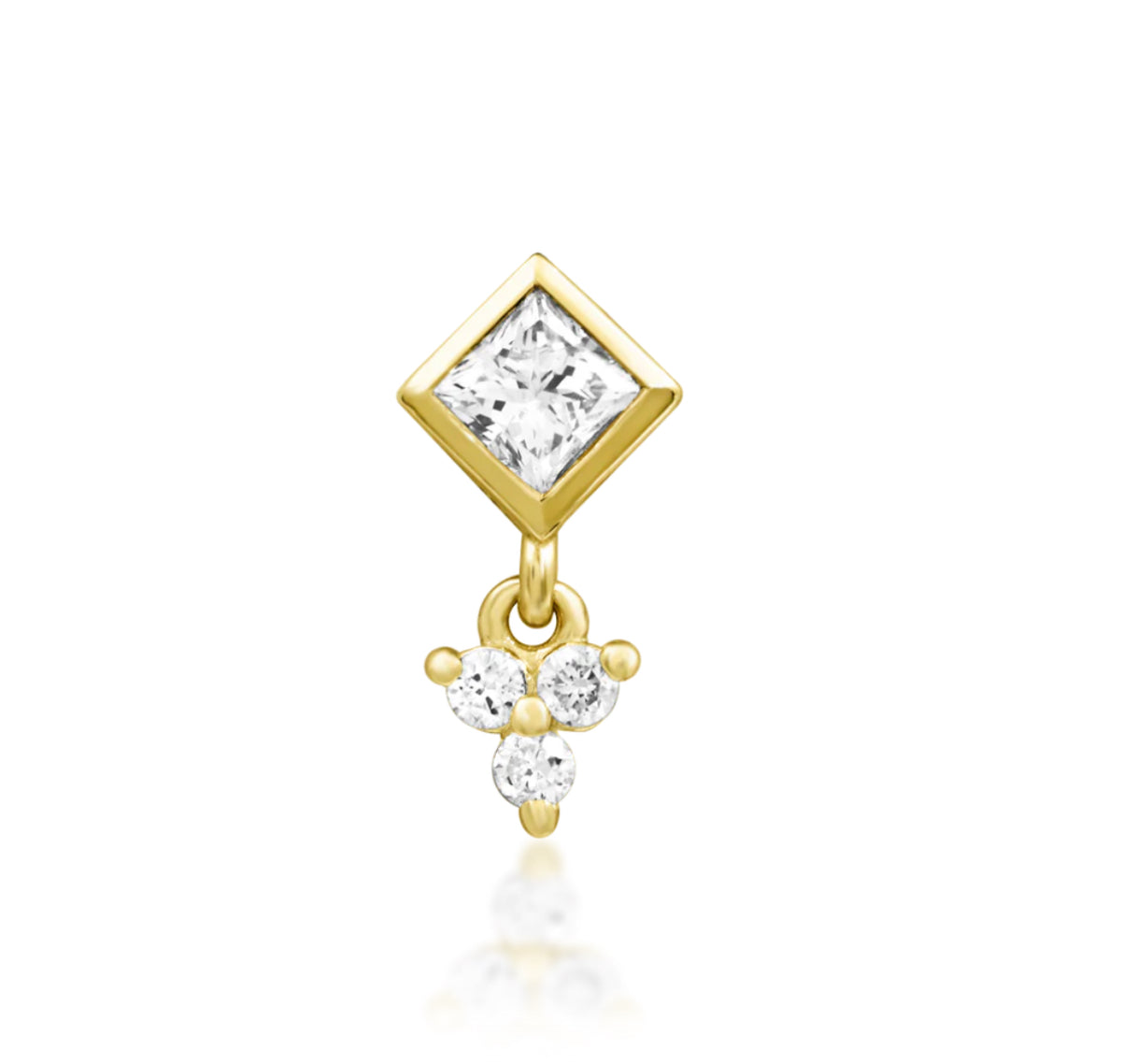 Junipurr Jewellery Reflection 14kt Gold Diamond Helix Earring