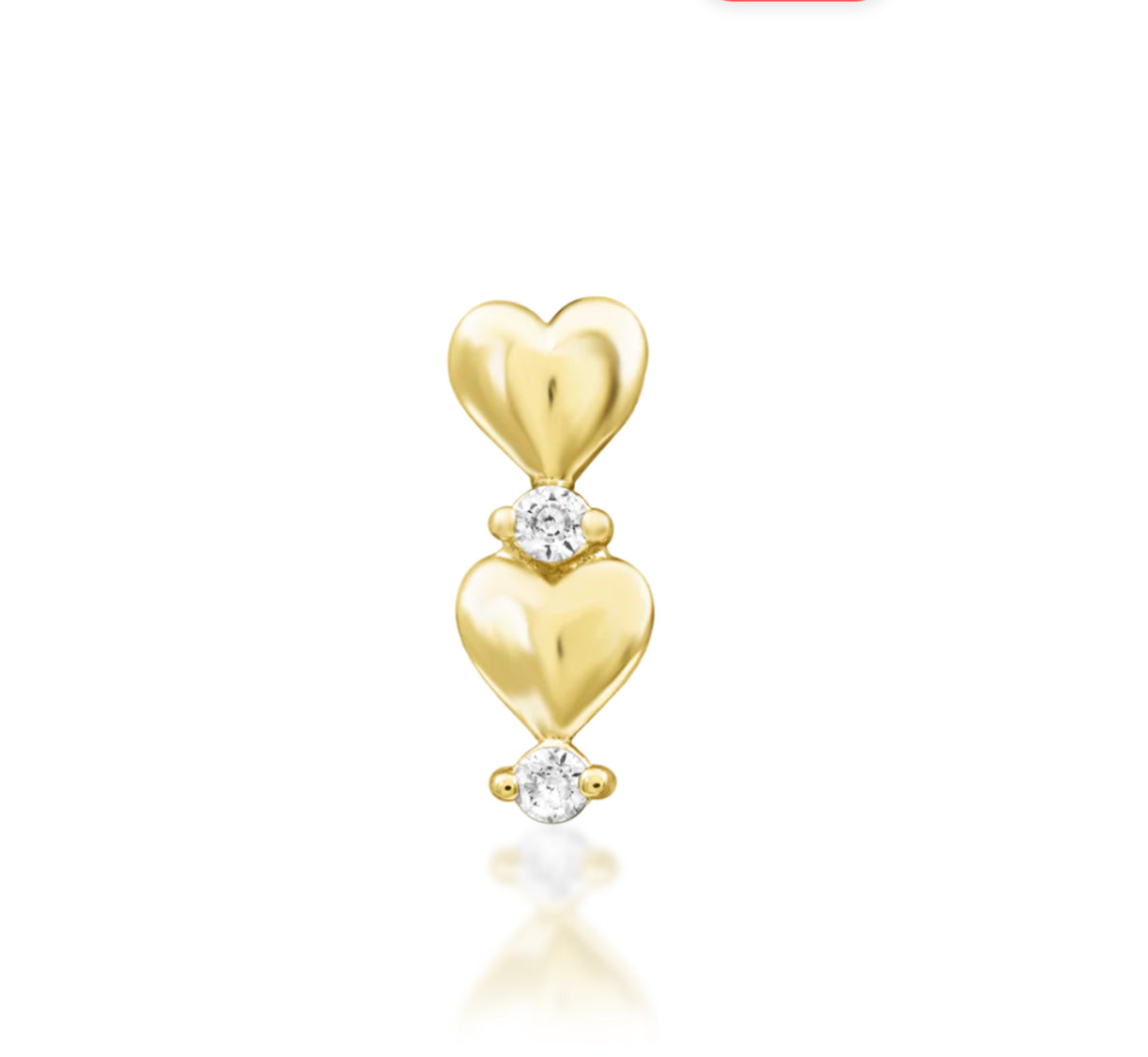 Junipurr Jewellery Heartfelt 14kt Gold Threadless Attachment Helix Earring