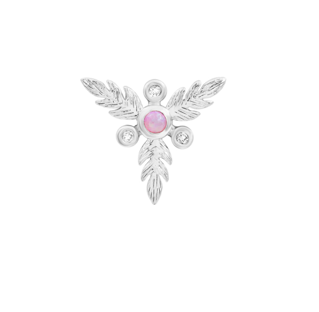 Junipurr Jewellery Rivendale 14kt Gold Opal & Pink CZ Threadless Attachment Conch Earring