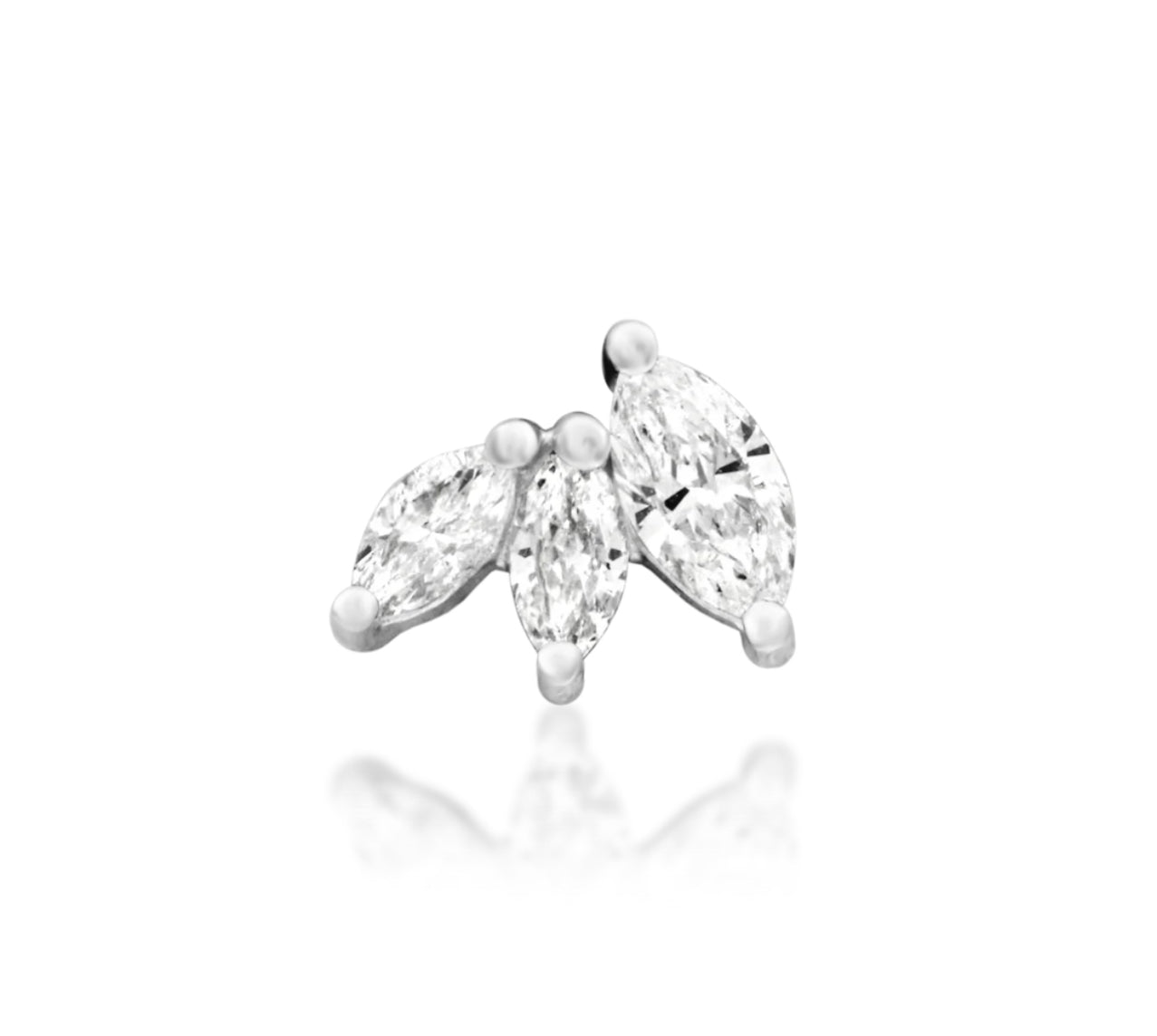 Junipurr Jewellery Reflection 14kt Gold Diamond Threadless Attachment Conch Helix Earring