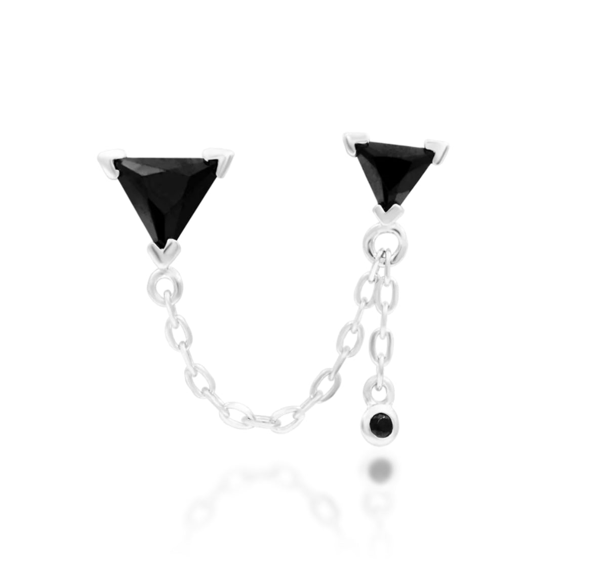 Junipurr Jewellery Nessa - Black CZ 14kt Gold Threadless Attachment Chain Helix Earring