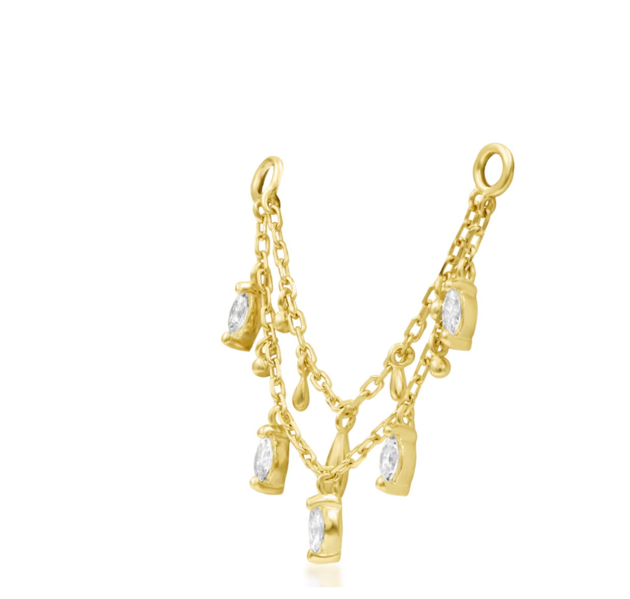 Junipurr Jewellery Marilyn 14kt Gold Tear Drop Chain Helix Earring