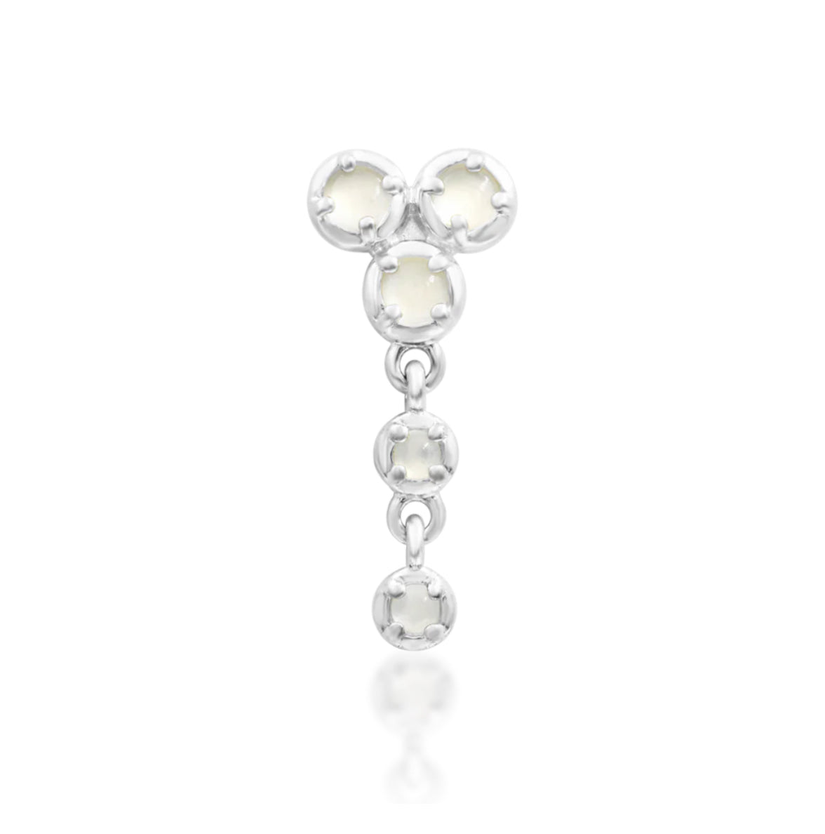 Junipurr Jewellery Viola Gold Moonstone Threadless Attachment Helix Dangle Earring