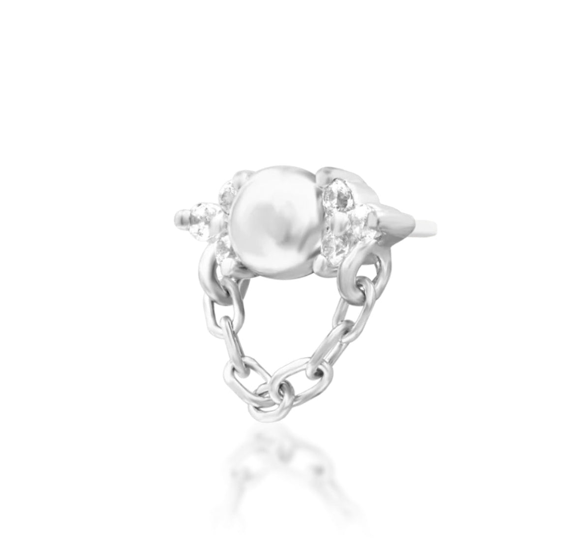 Junipurr Elena Threadless End – 14k Gold | White CZ | Lobe, Helix & Conch Piercings