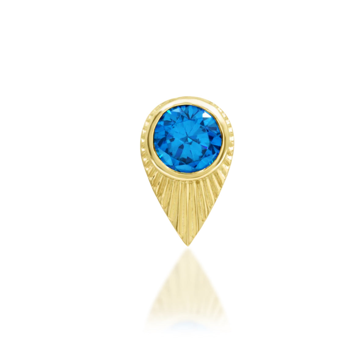 Junipurr Jewellery Bea 14kt Gold Blue Topaz Threadless Attachment Conch Earring