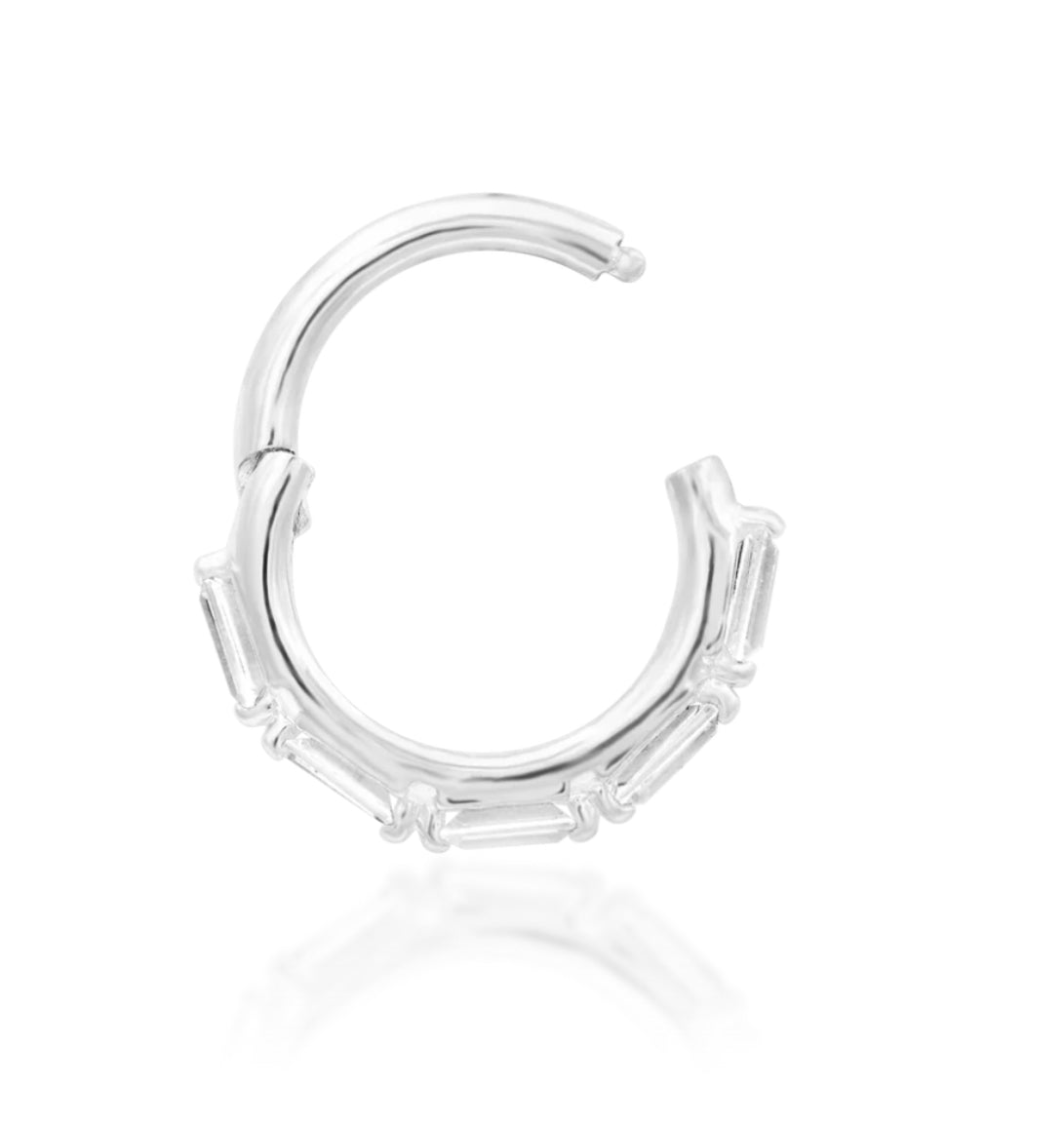 Junipurr Jewellery Annie 14kt Gold CZ Baguette Hinge Segment Helix Conch Ring Earring