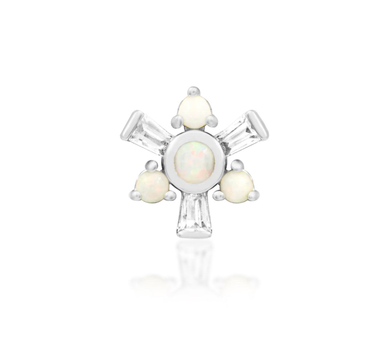 Junipurr Jewellery Carey 14kt Gold CZ & Opal Threadless Attachment Conch Earring