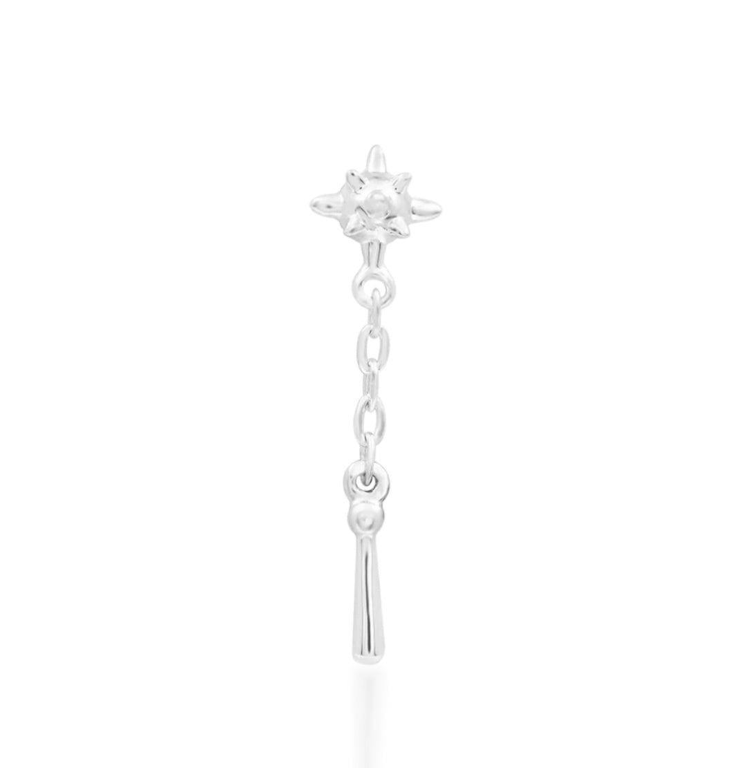 Junipurr Jewellery Flail Gold Helix Lobe Chain Charm Dangle Earring