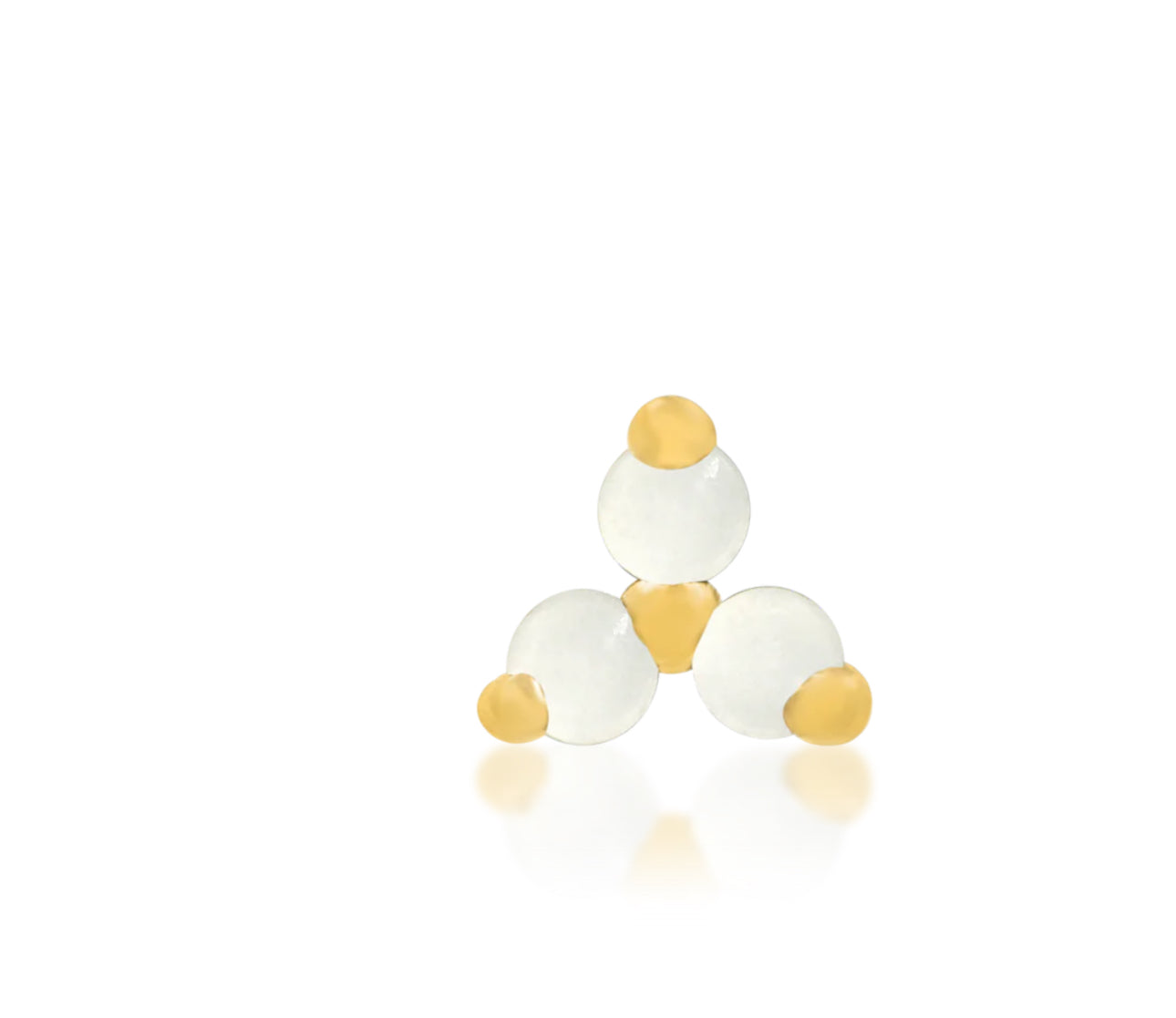Junipurr Trinity Threadless End in 14k Yellow Gold with Moonstone