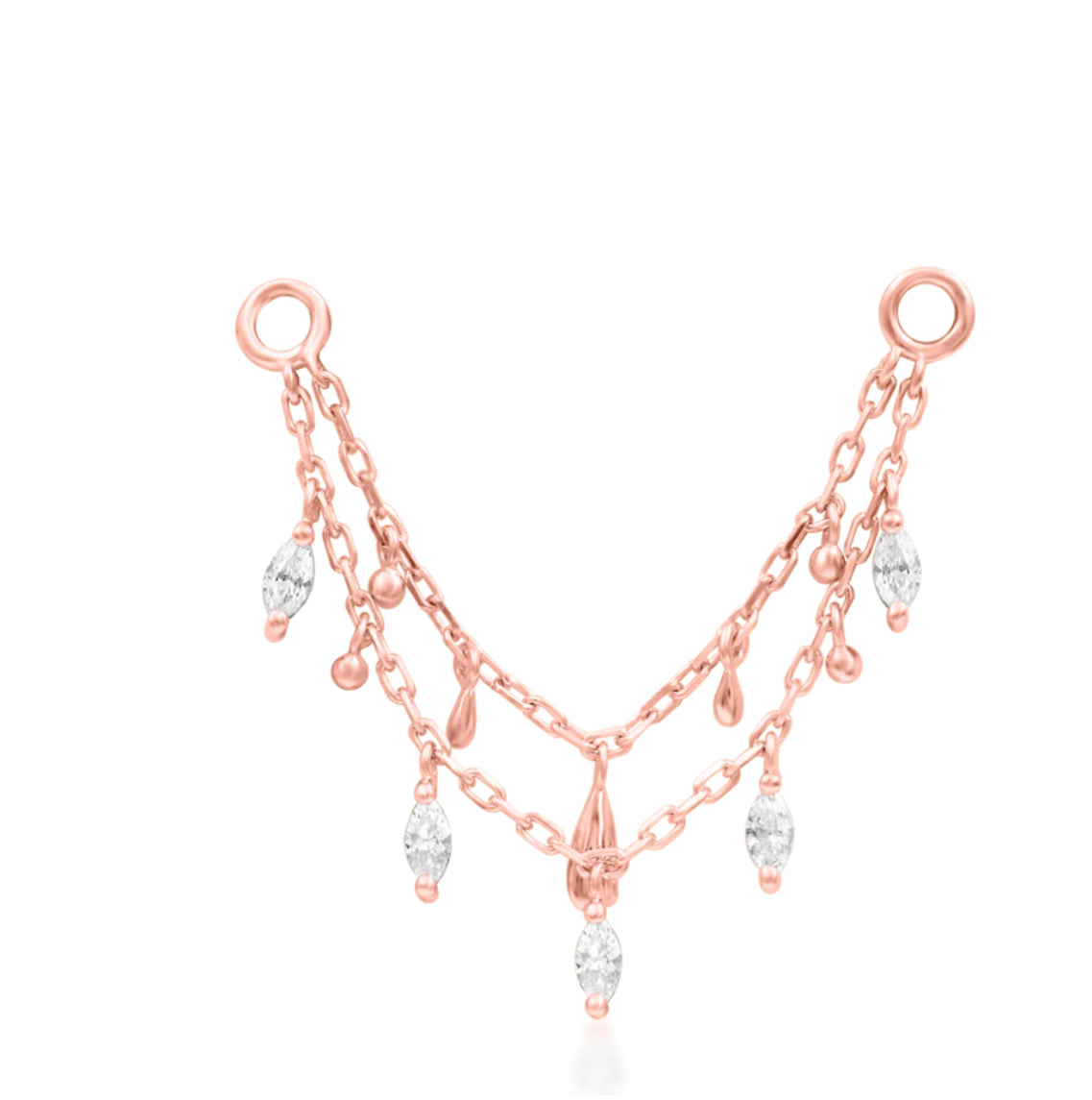 Junipurr Jewellery Marilyn 14kt Gold Tear Drop Chain Helix Earring