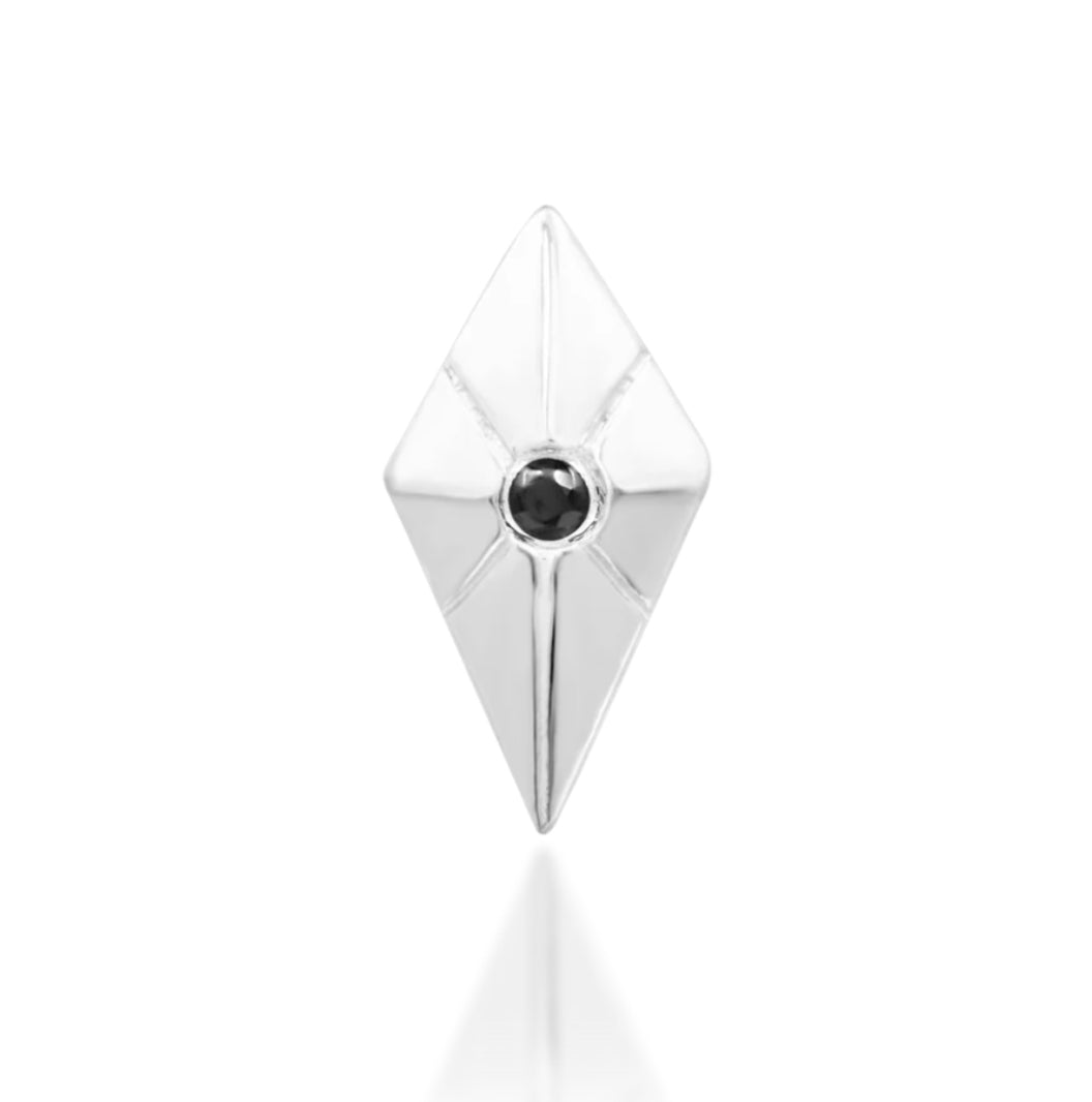 Junipurr Jewellery 14kt Gold Vesper -Black CZ Threadless Attachment Helix Earring
