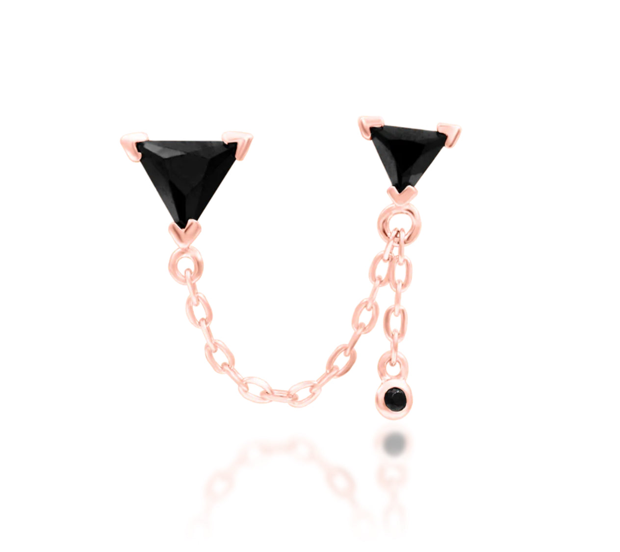 Junipurr Jewellery Nessa - Black CZ 14kt Gold Threadless Attachment Chain Helix Earring