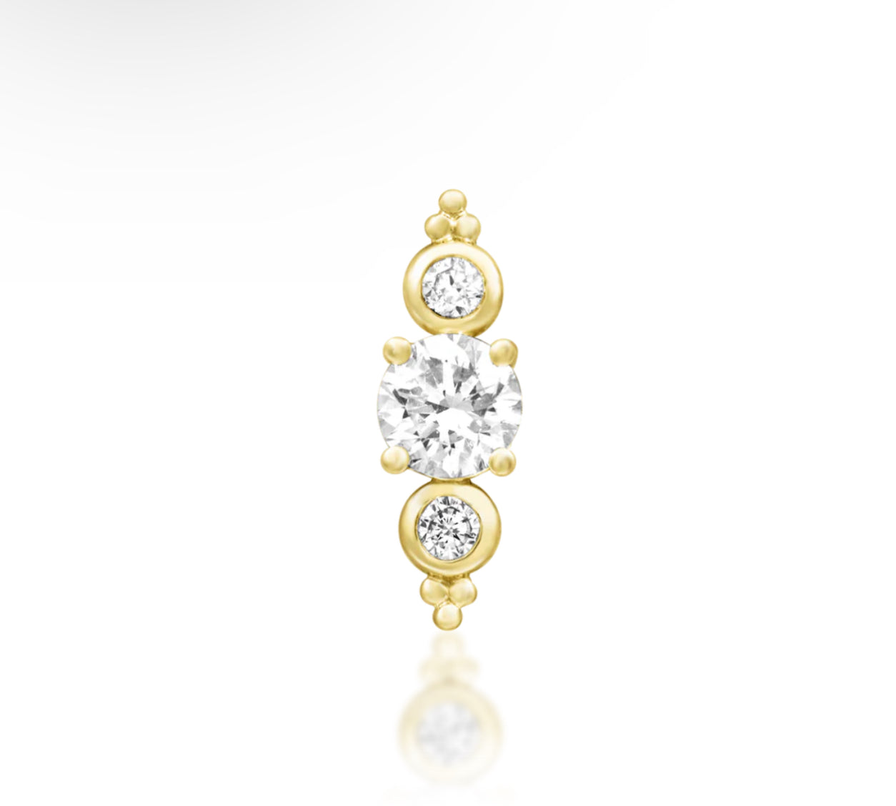 Junipurr Jewellery Elated 14kt Gold Diamond Threadless Attachment April Birthstone Helix Earring