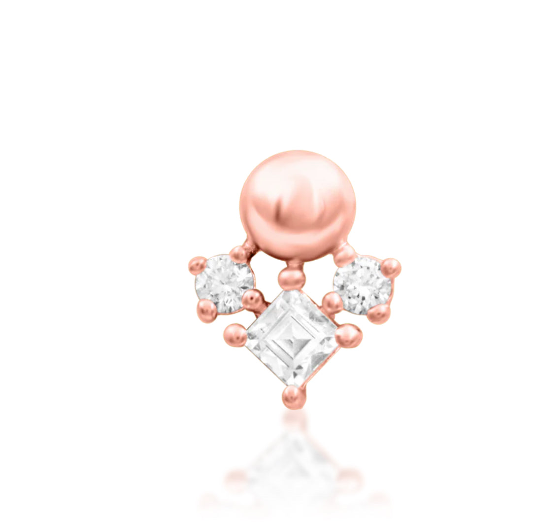 Junipurr Jewellery Celest 14kt Gold CZ Helix Earring