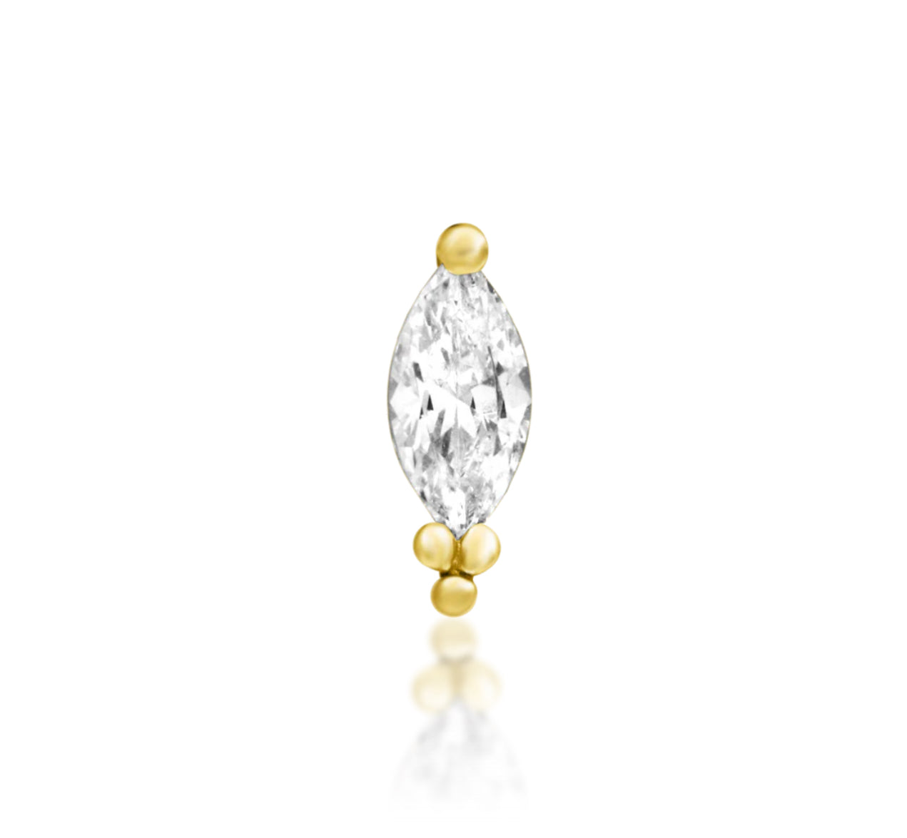 Junipurr Jewellery Verda 14kt gold Threadless Attachment Lobe Earring