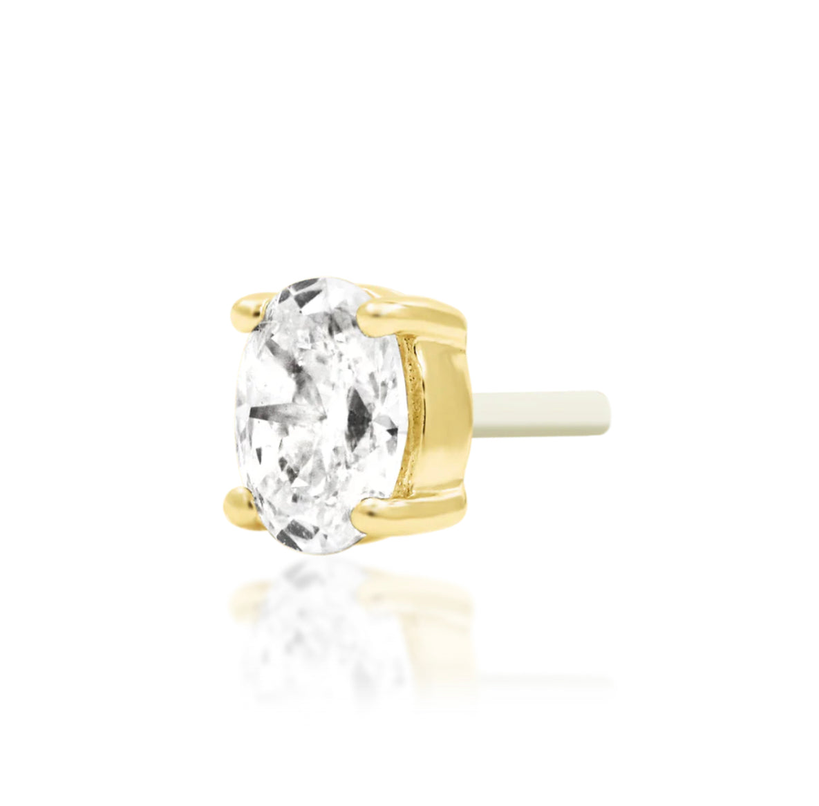 Junipurr Jewellery Diamond Oval Gold Threadless Attachment