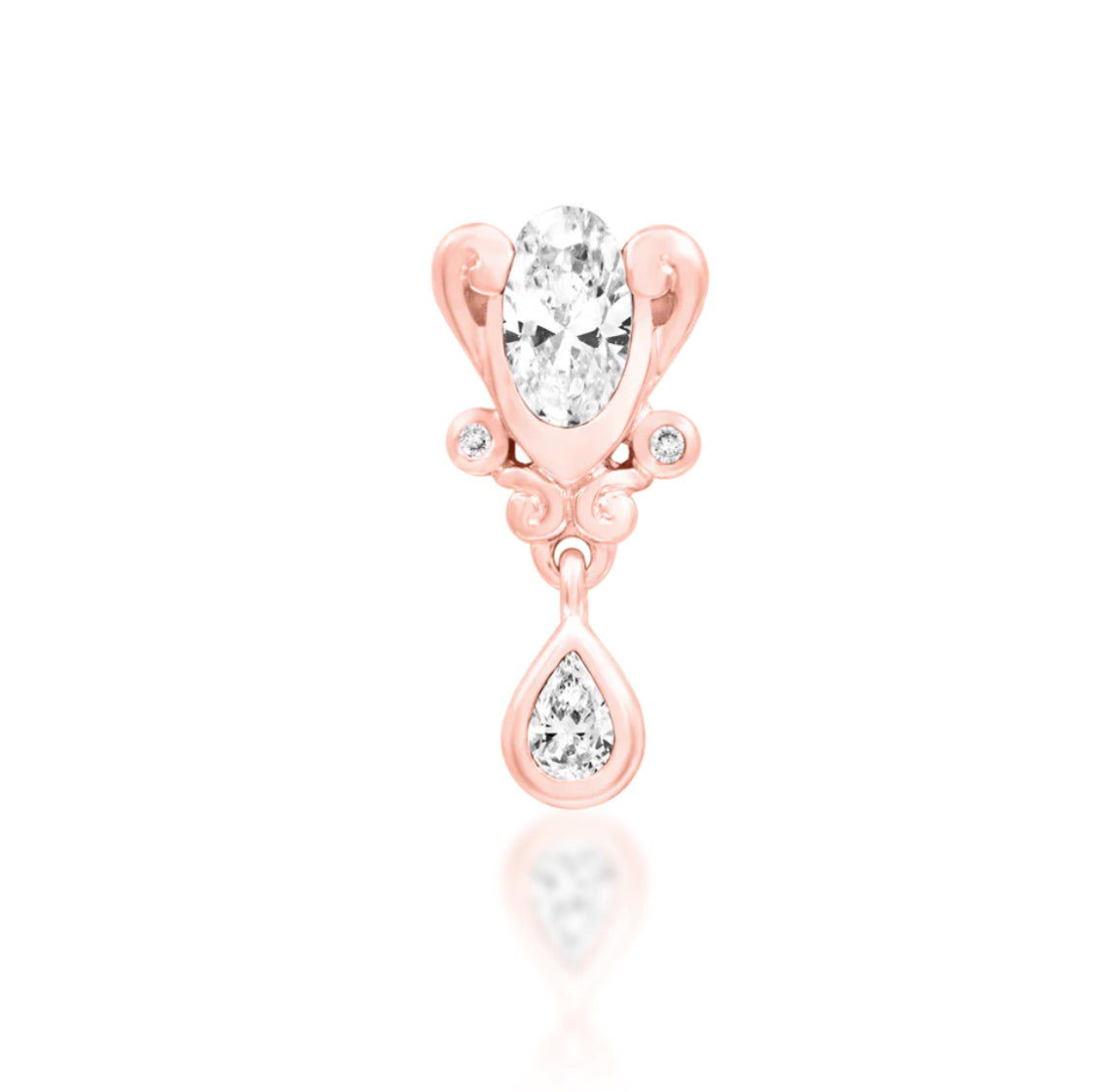 Junipurr Jewellery Empusa - White CZ. 14kt Gold Charm Helix Earring