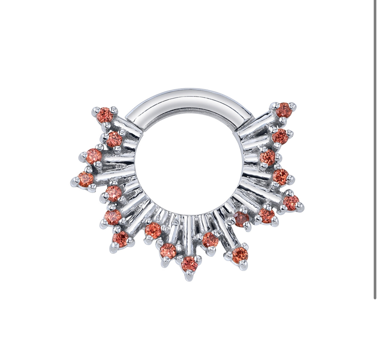 Design Your Own BVLA – Pick Your Setting & Gemstones - Frozen Daith Septum Segment Blue Diamond Ruby Ring