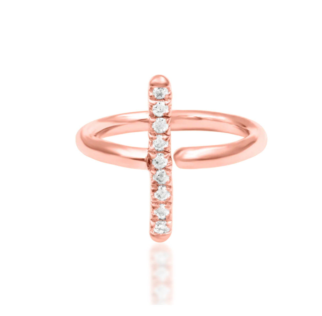Junipurr Jewellery Xaven 14kt Gold CZ Helix Ring