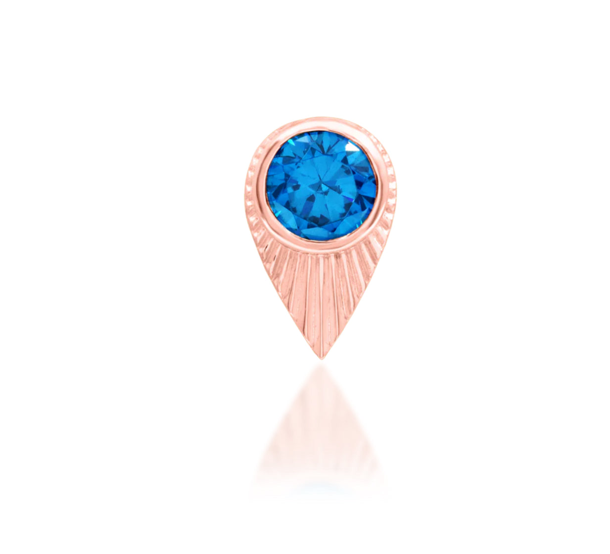 Junipurr Jewellery Bea 14kt Gold Blue Topaz Threadless Attachment Conch Earring