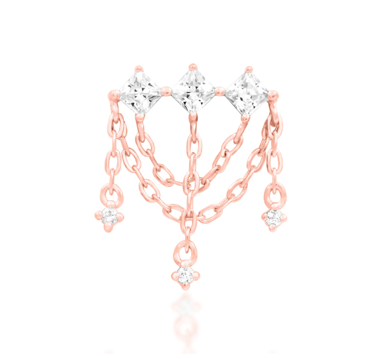 Junipurr Jewellery Amirah Chain Charm 14kt Gold Threadless Attachment Chain Helix Earrings