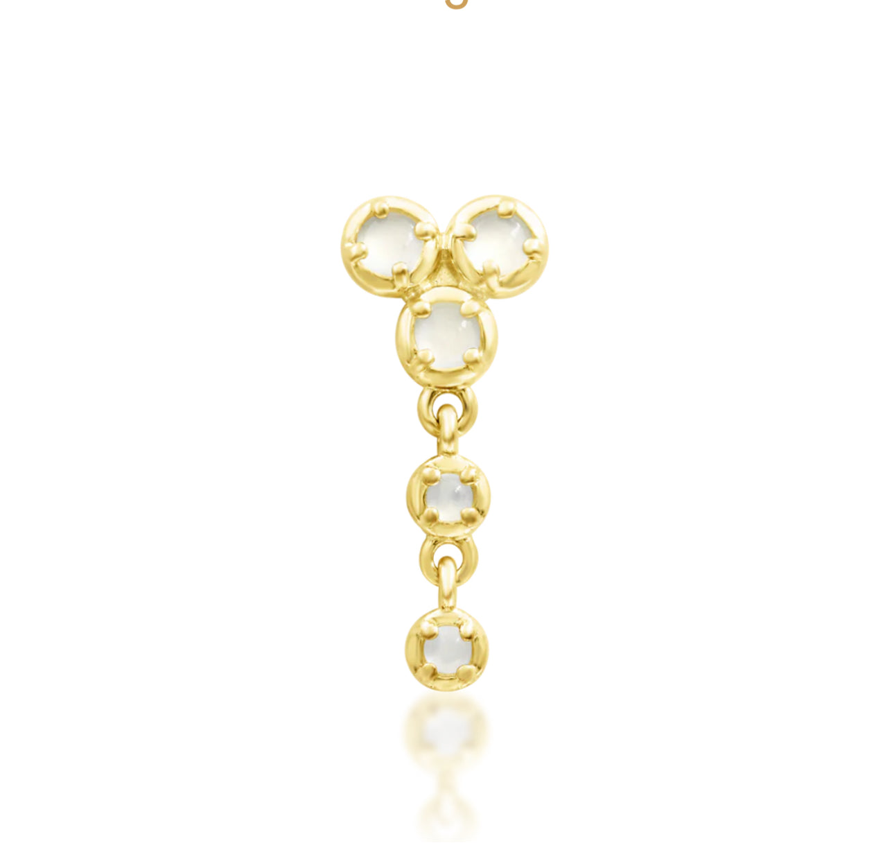 Junipurr Jewellery Viola Gold Moonstone Threadless Attachment Helix Dangle Earring