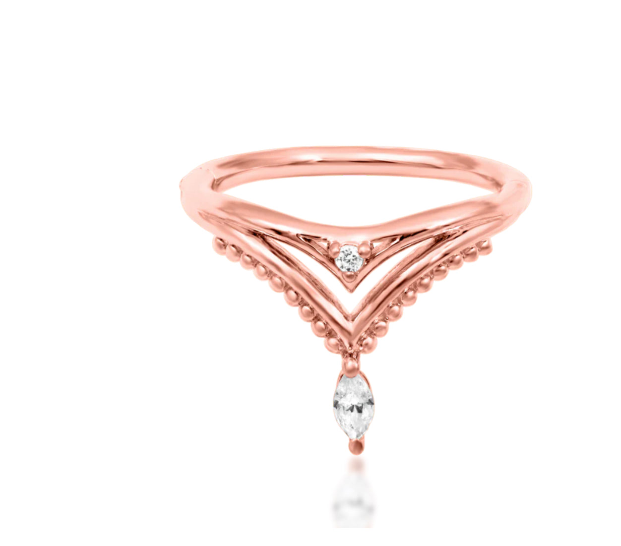 Junipurr Jewellery Reina 14kt Gold CZ Conch Hinge Ring