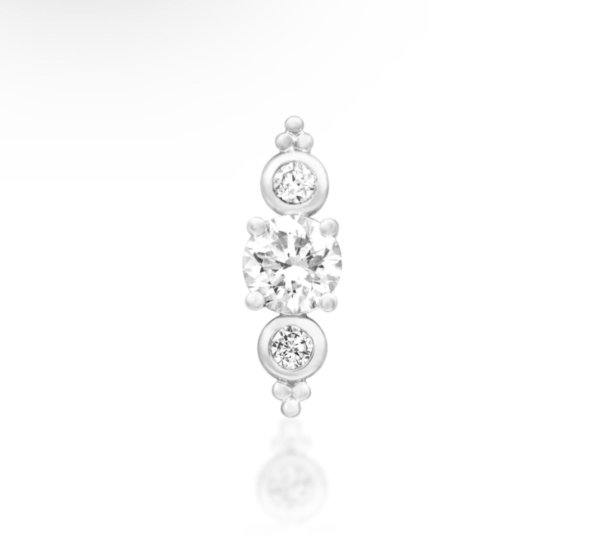 Junipurr Jewellery Elated 14kt Gold Diamond Threadless Attachment April Birthstone Helix Earring