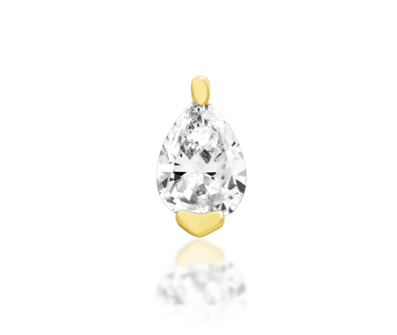 Junipurr Jewelllery White CZ Gold Threadless Attachment Earrings