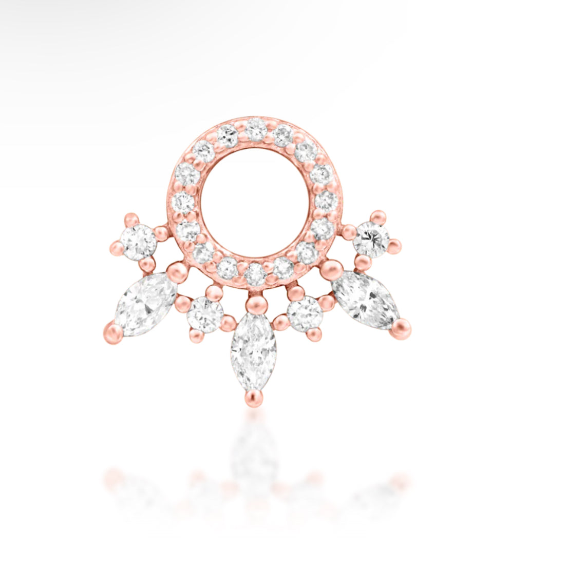 Junipurr jewellery Halona Diamond 14kt Gold April Birthstone Threadless Attachment Helix Earring