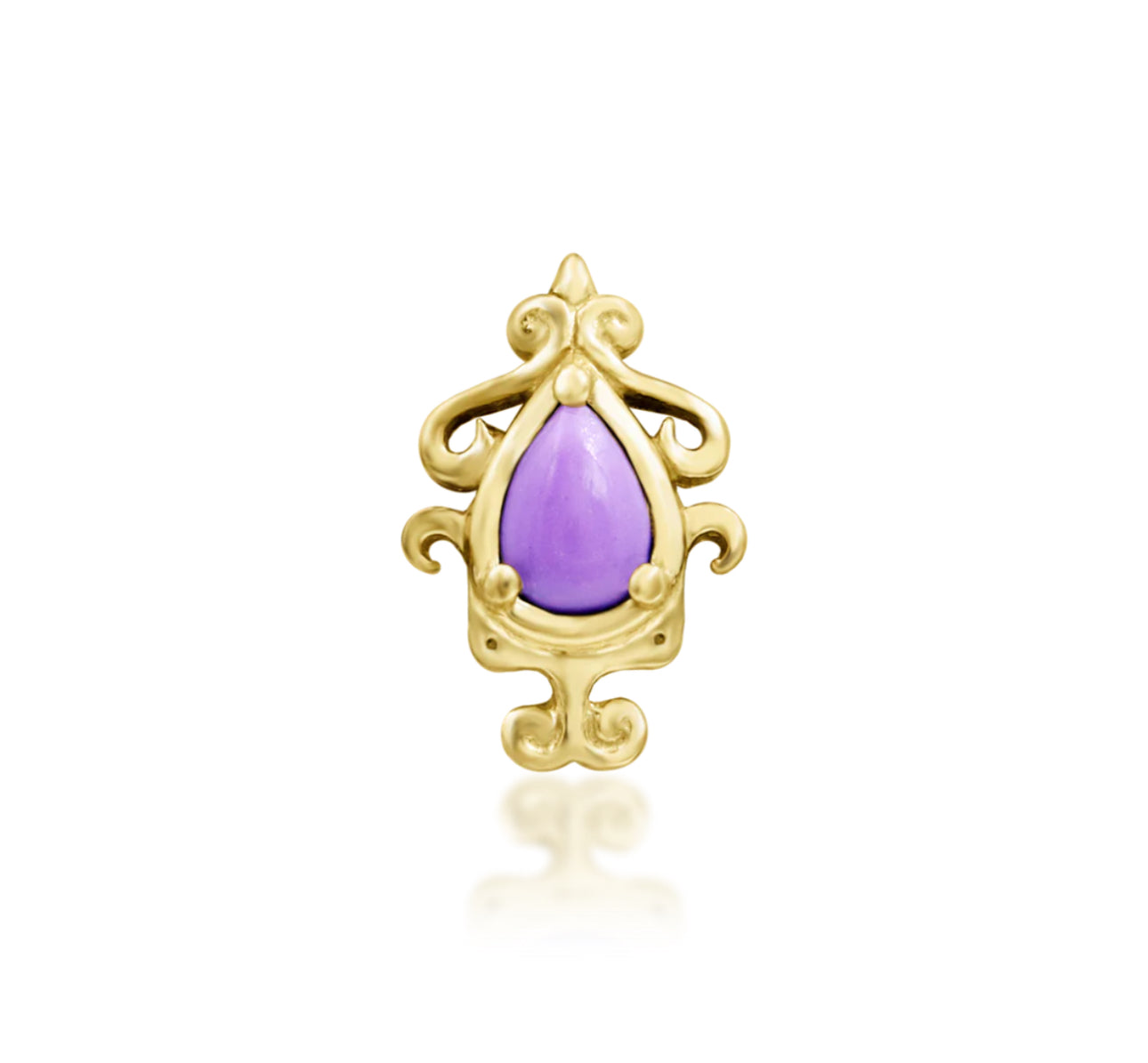 Junipurr Jewellery Savene Purple Turquoise 14kt Gold Threadless Conch Attachment Earring