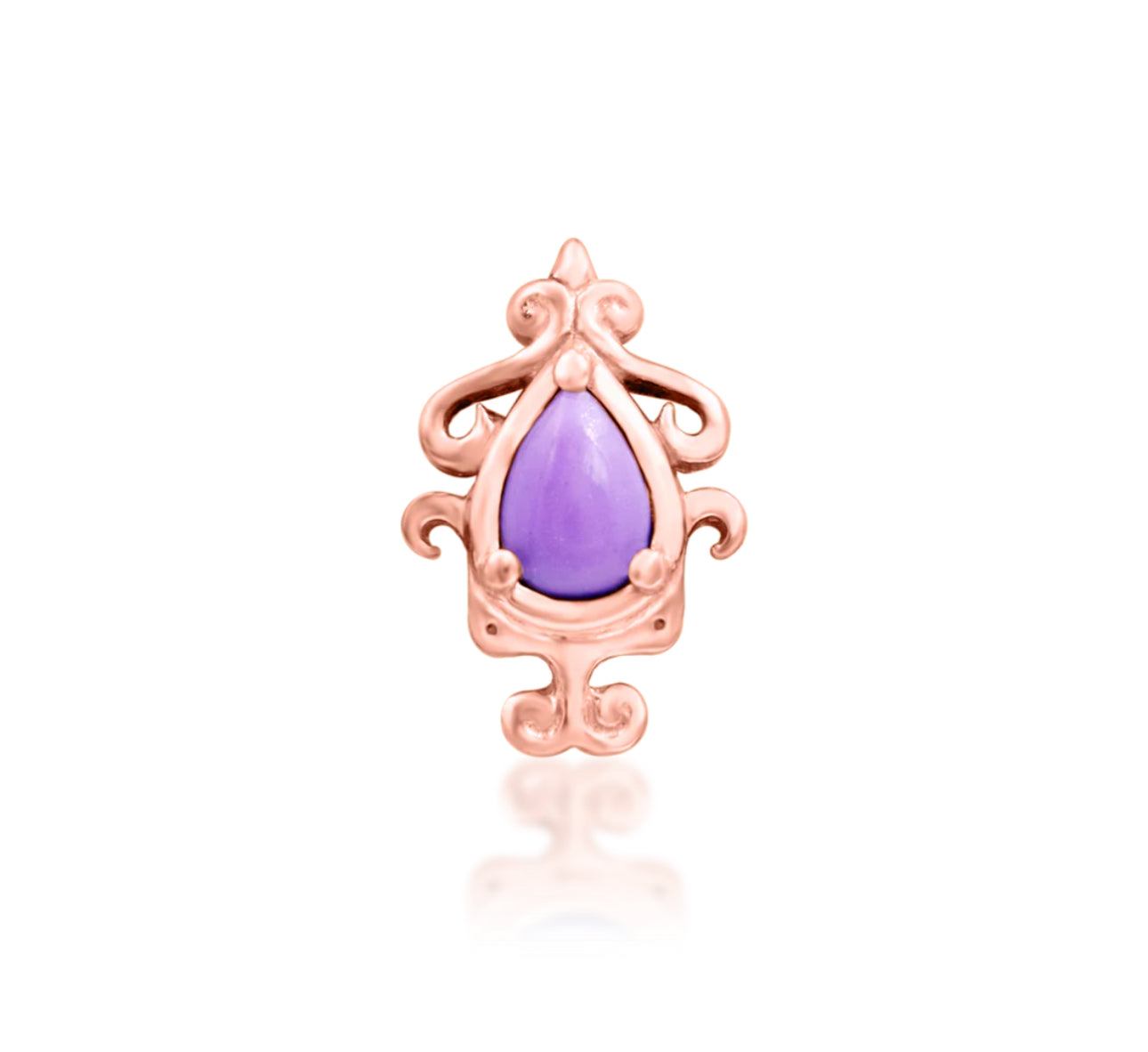 Junipurr Jewellery Savene Purple Turquoise 14kt Gold Threadless Conch Attachment Earring
