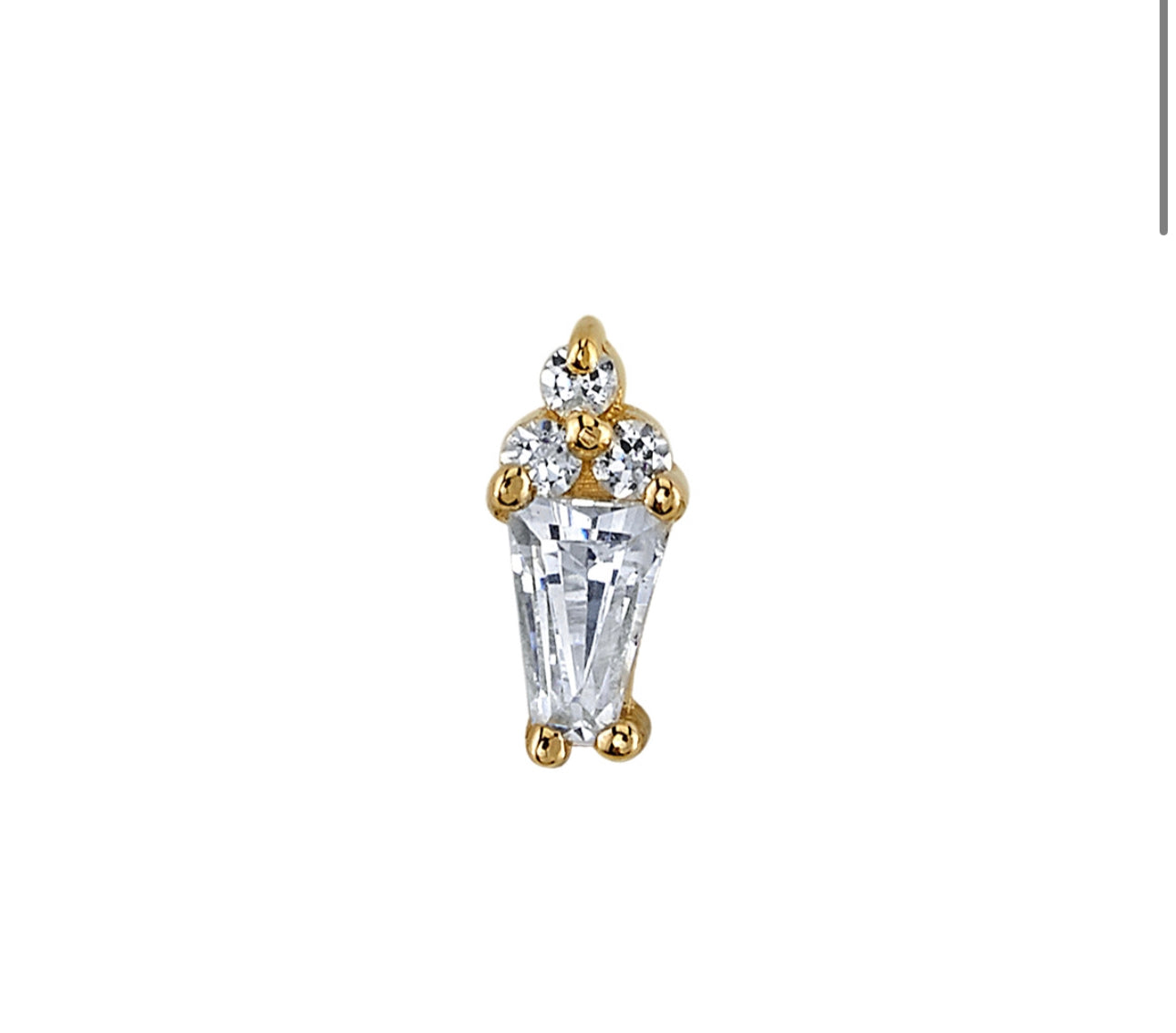 Design Your Own BVLA – Pick Your Setting & Gemstones - Mirran Beaded Diamond Baguette Trinity Helix Tragus Attachment Diamond Earring