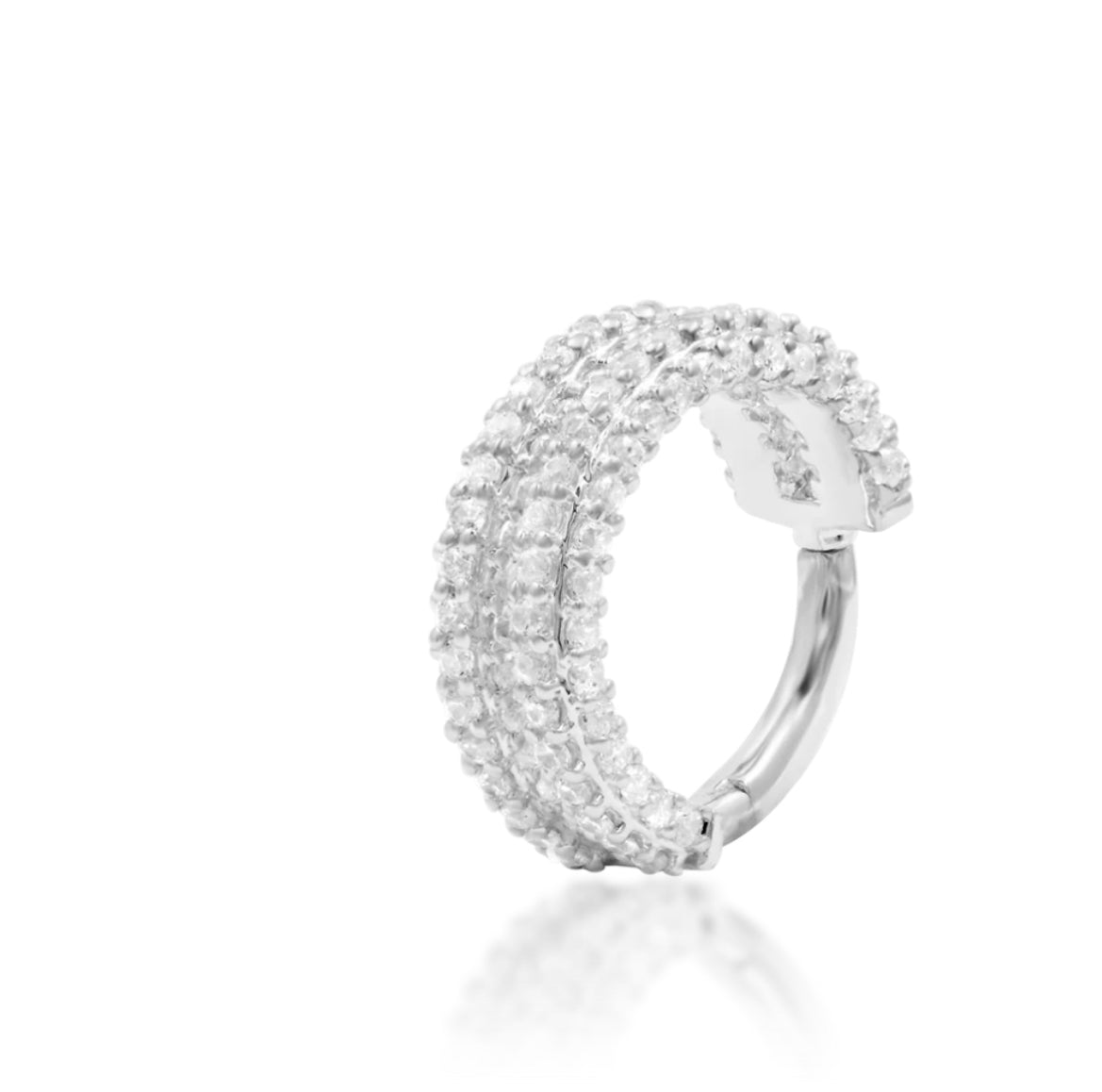 Junipurr Mie Mie 14kt Gold CZ Hinge Segment Ring Huggie