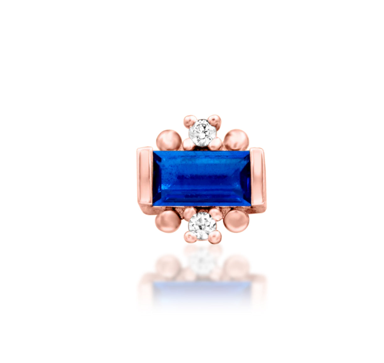 Junipurr Jewellery Tina 14kt Gold Blue CZ Threadless Attachment Conch Earring