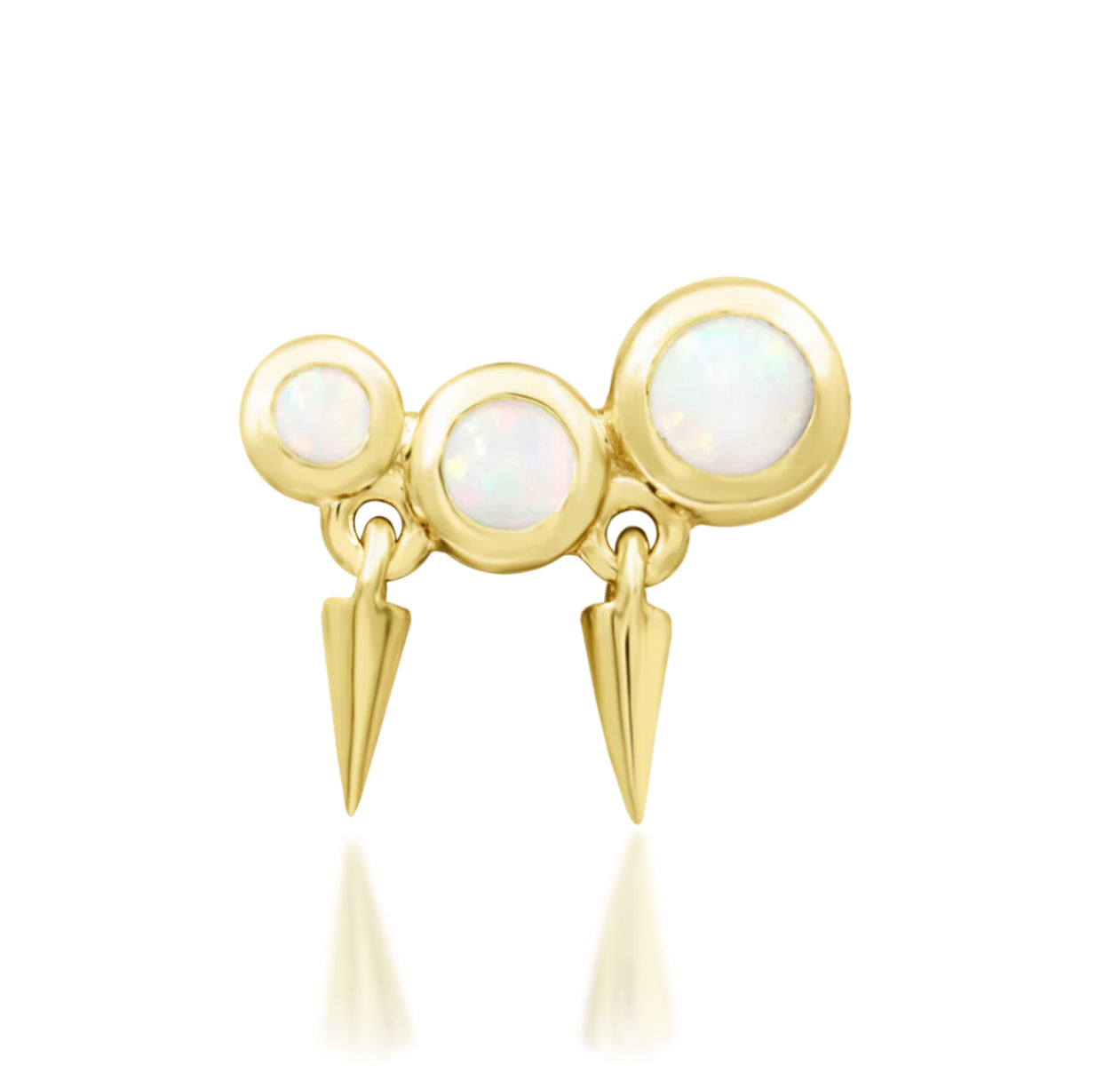 Junipurr Jewellery Blake 14kt Gold Opal Threadless Attachment Helix Dangle Earring