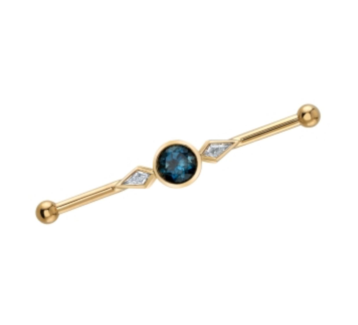 BVLA Design Your Own – Monica Nipple & Industrial Barbell | Gold & Gemstones