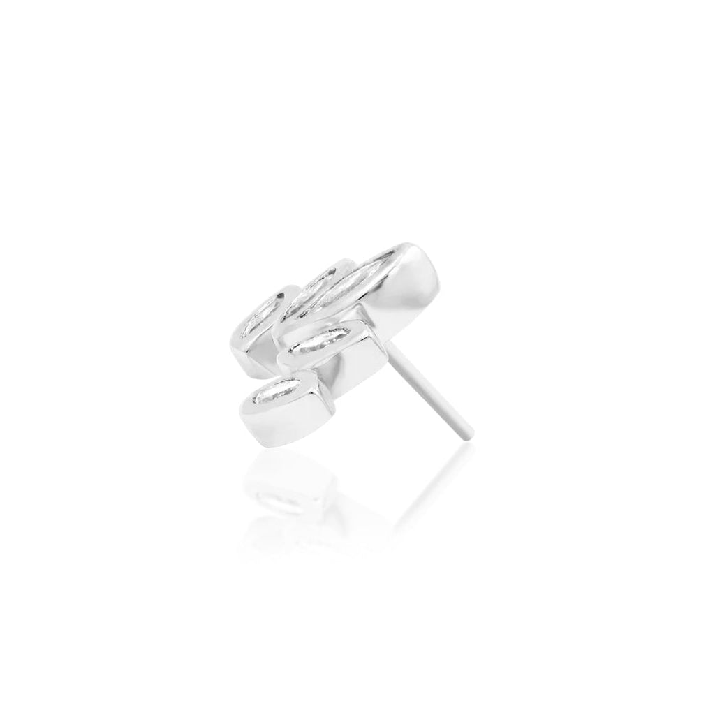 Full side view of the Junipurr Jewellery Havana in white gold, suitable for helix, flat, and cartilage placements.