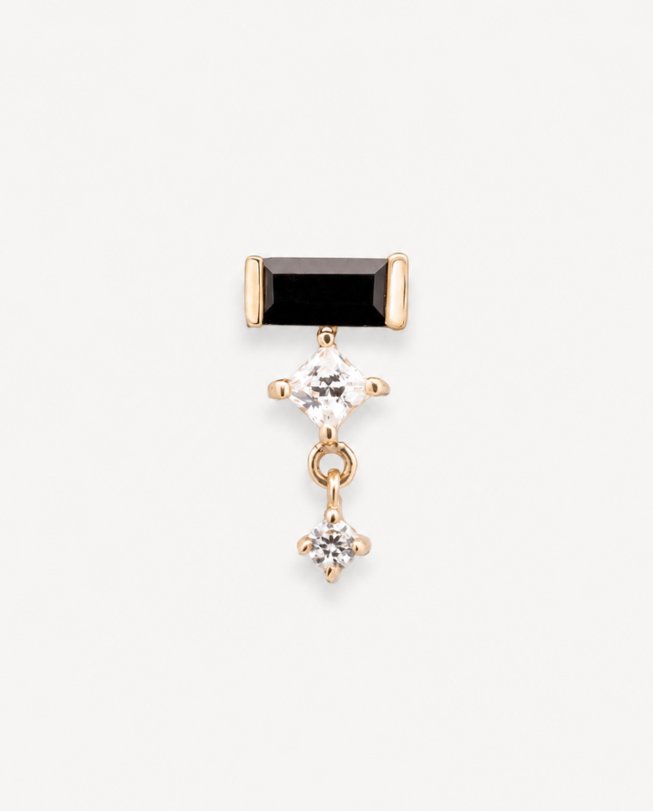 Junipurr Meria black and white CZ 14k gold jewellery from the Contrast Collection