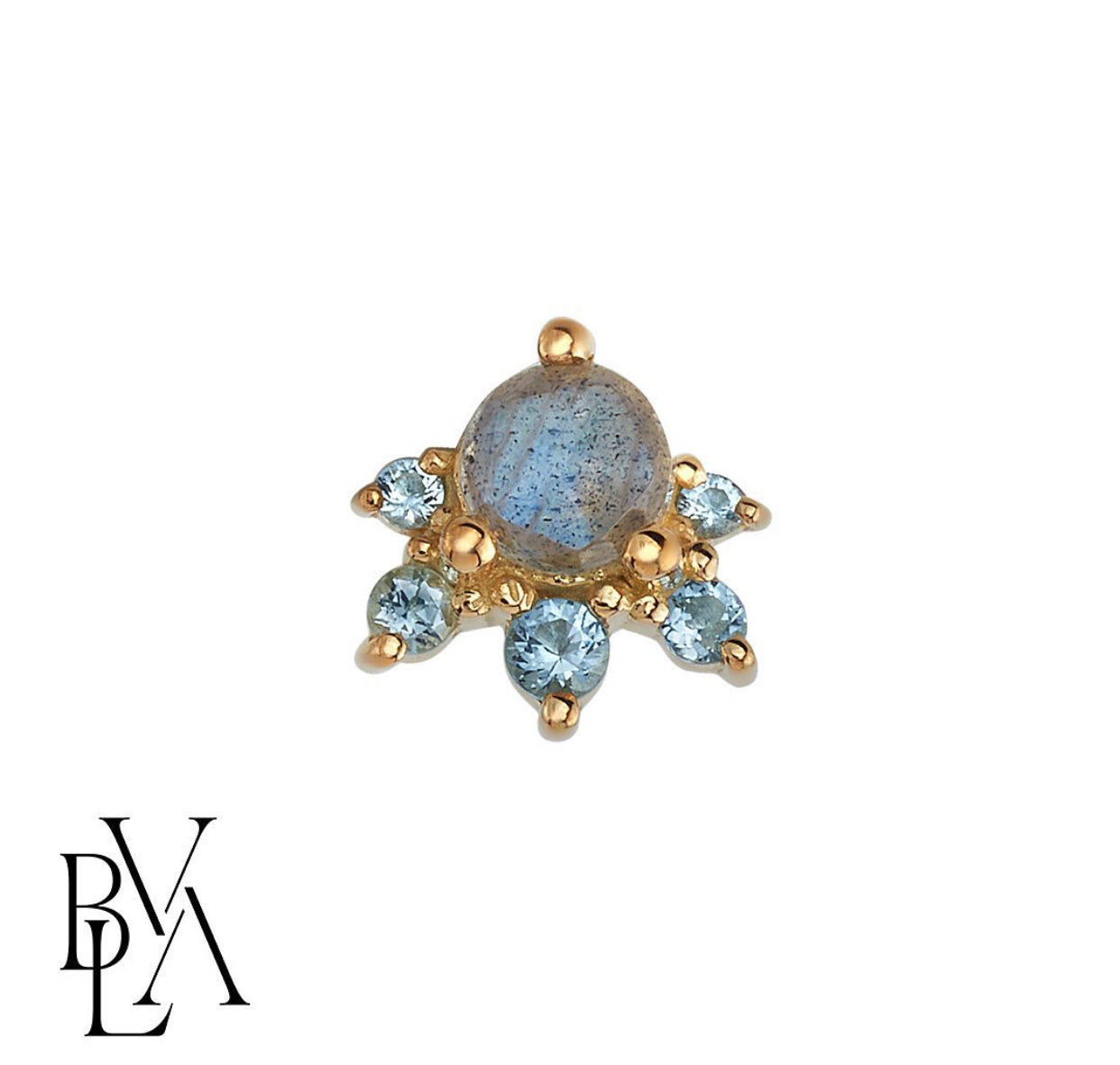 Design Your Own BVLA – Pick Your Setting & Gemstones - Anaya Gold Conch Helix Attachment End Labradorite Diamond Earring