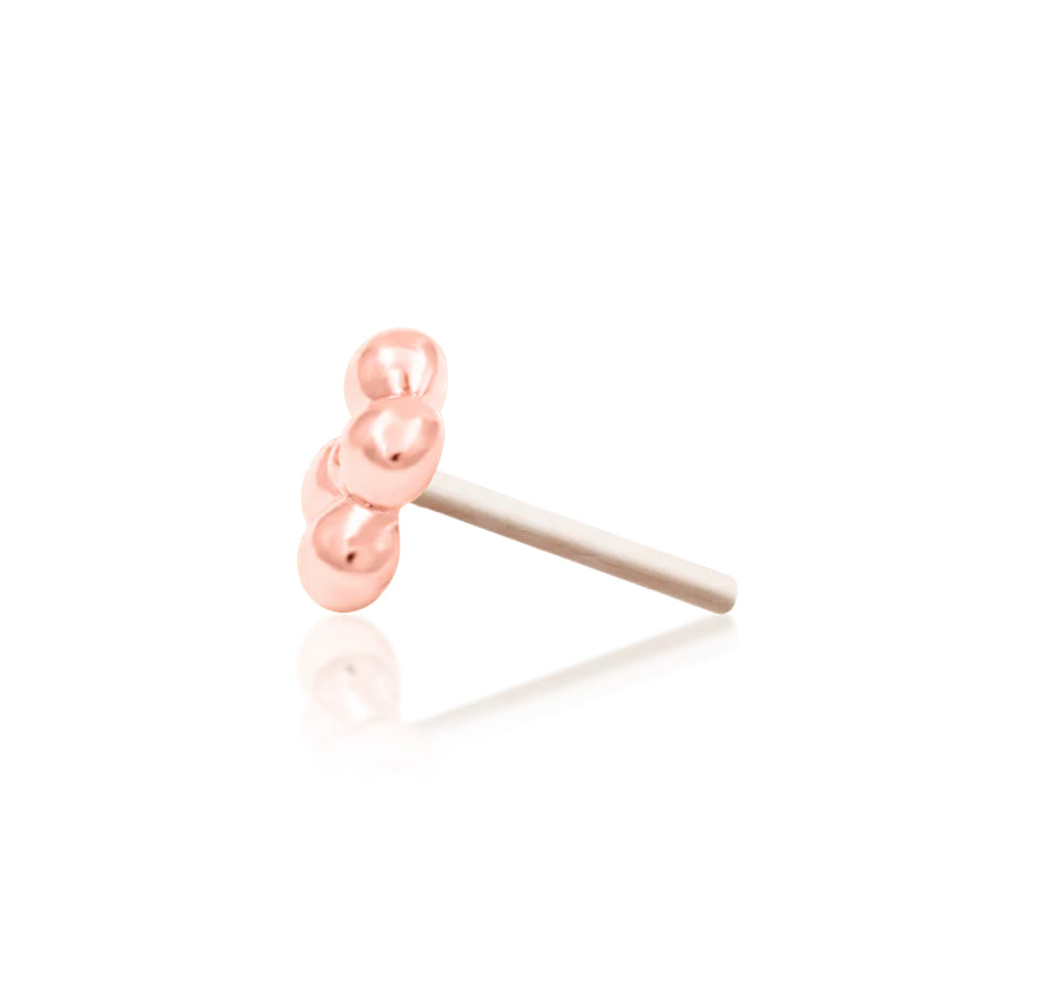 Junipurr Gold Quad Bead Threadless End | 14K Gold Lobe & Tragus Jewellery