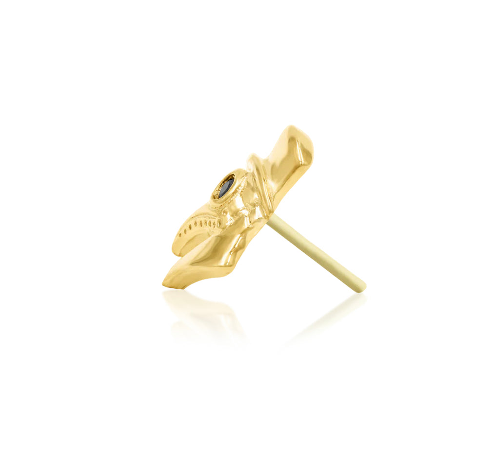 Junipurr Jewellery Oh Doctor 14kt Gold Black CZ Threadless End