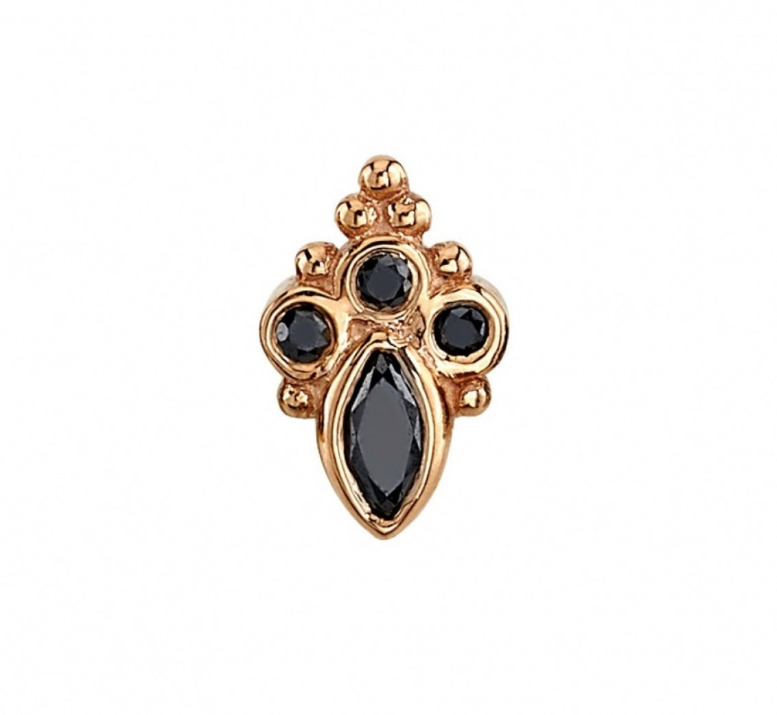 Design Your Own BVLA – Pick Your Setting & Gemstones - Marquise Sarai Gold Conch Helix Earring
