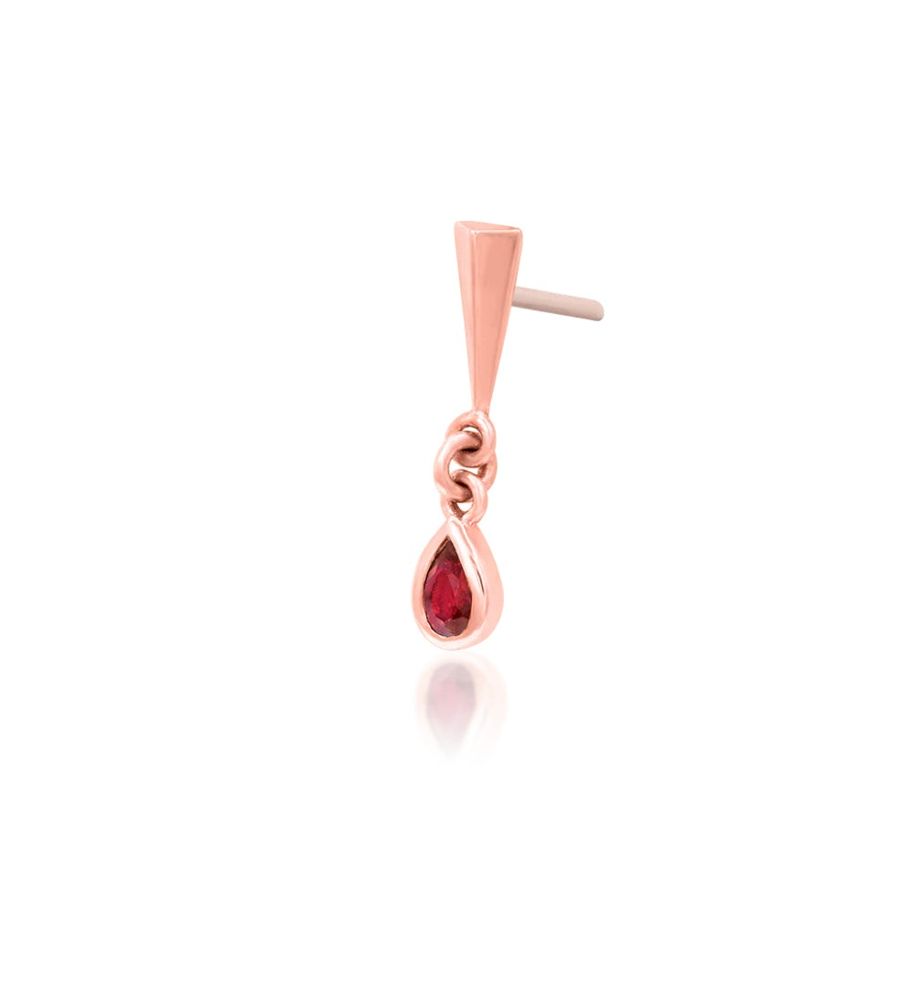 Junipurr Jewellery Till Death 14kt Gold Garnet January Birthstone Threadless End